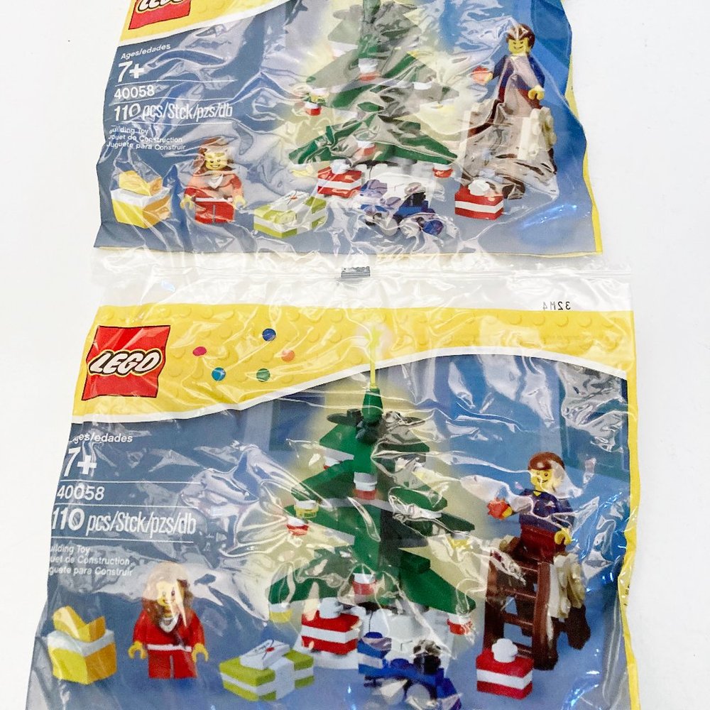 NEW Lego Lot Christmas Decorating the Tree Polybag #40058 X 2 Retired RARE